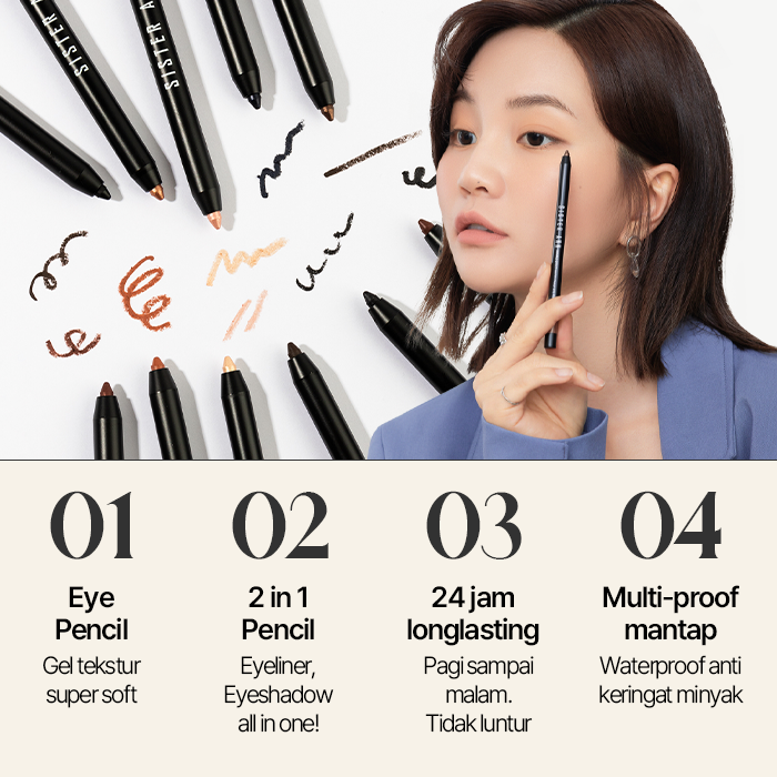 DOUBLE EFFECT WATERPROOF EYE PENCIL (11 warna)